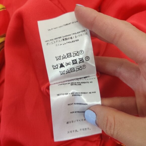 Marciano Red Halter Maxi Dress with Gold Accents | Wedding Guest | Size 10 - Picture 9 of 11